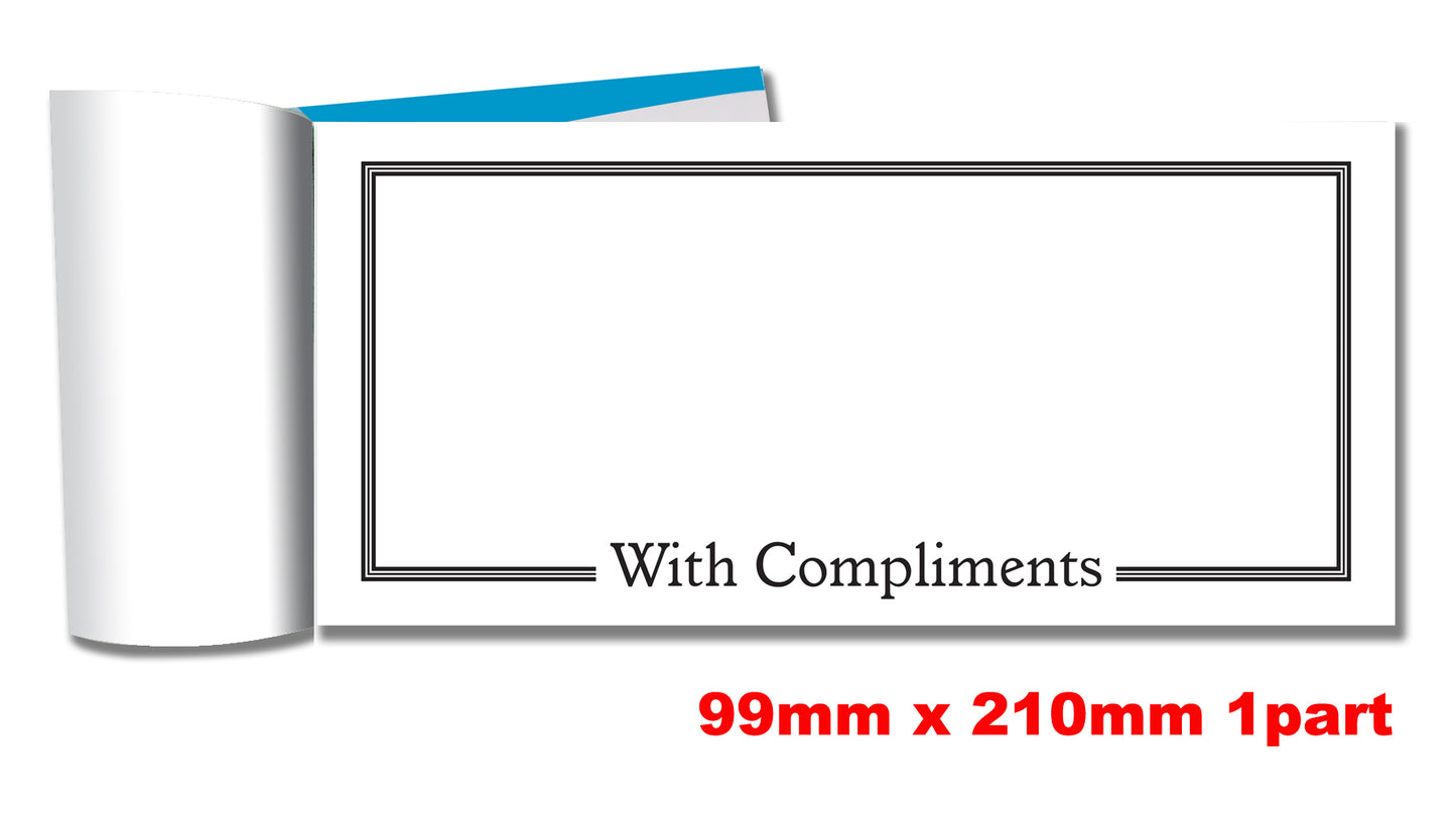 Kompliment-Block 99mm x 210mm (DL) 100 Blatt 120gsm