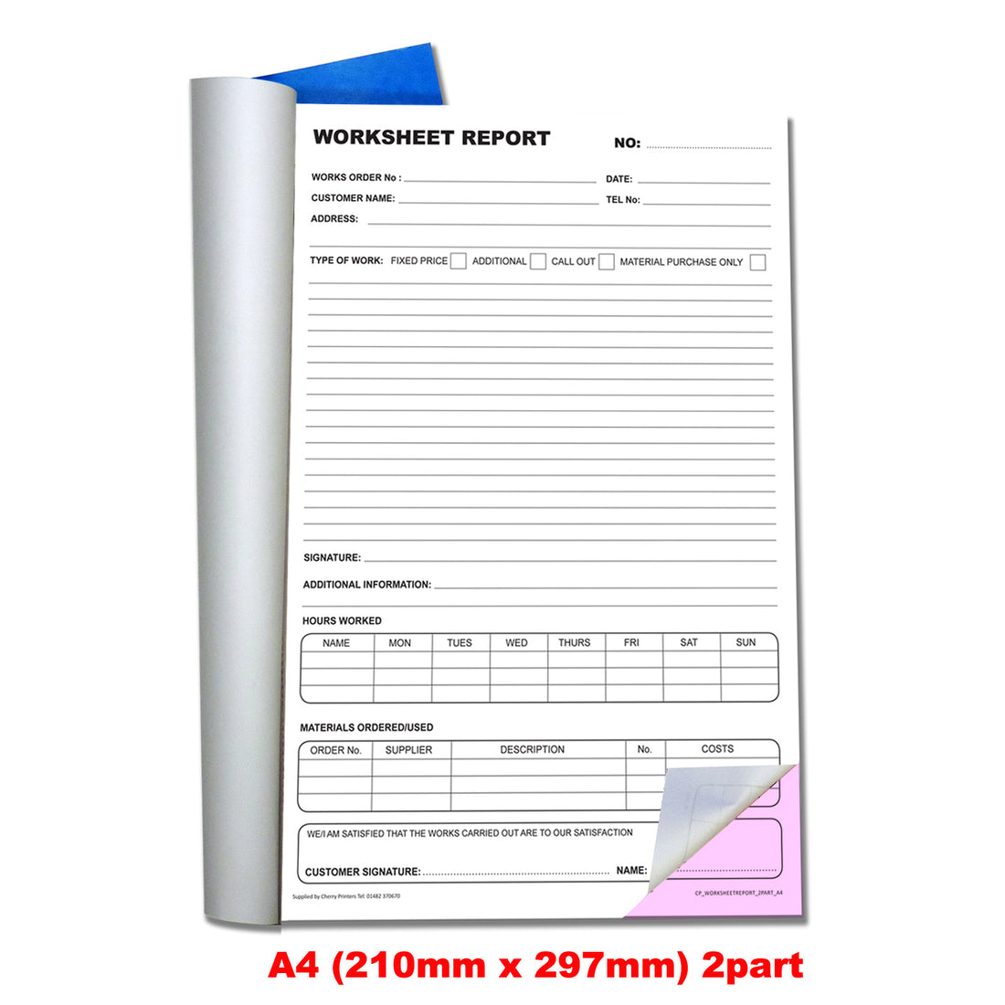 NCR Worksheet Report Book A4 Duplicate – Cherry Printers UK